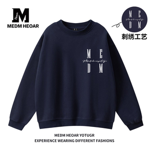 上衣潮 休闲秋冬套头长袖 MEDM HEOAR潮牌圆领卫衣男女情侣宽松美式