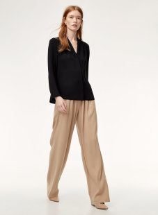 现货速抢Aritiza-wilfred-babaton女V领套头长袖衬衫通勤简约上衣