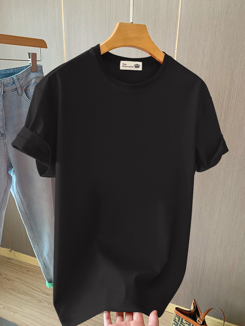 大码纯色中长款纯棉短袖T恤女潮2025春夏宽松遮屁股欧货下衣失踪
