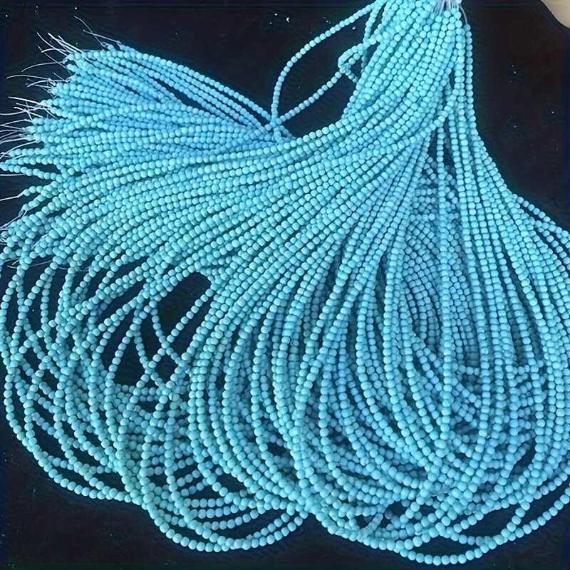 3MM高瓷蓝绿松石小米珠圆珠佛珠手串 DIY散珠配珠项链手链半成品