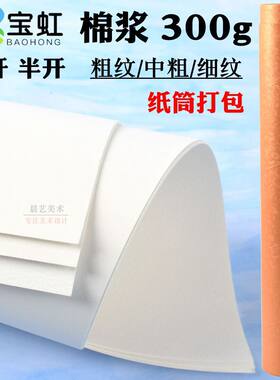 保定宝虹棉浆水彩纸全开对开半开