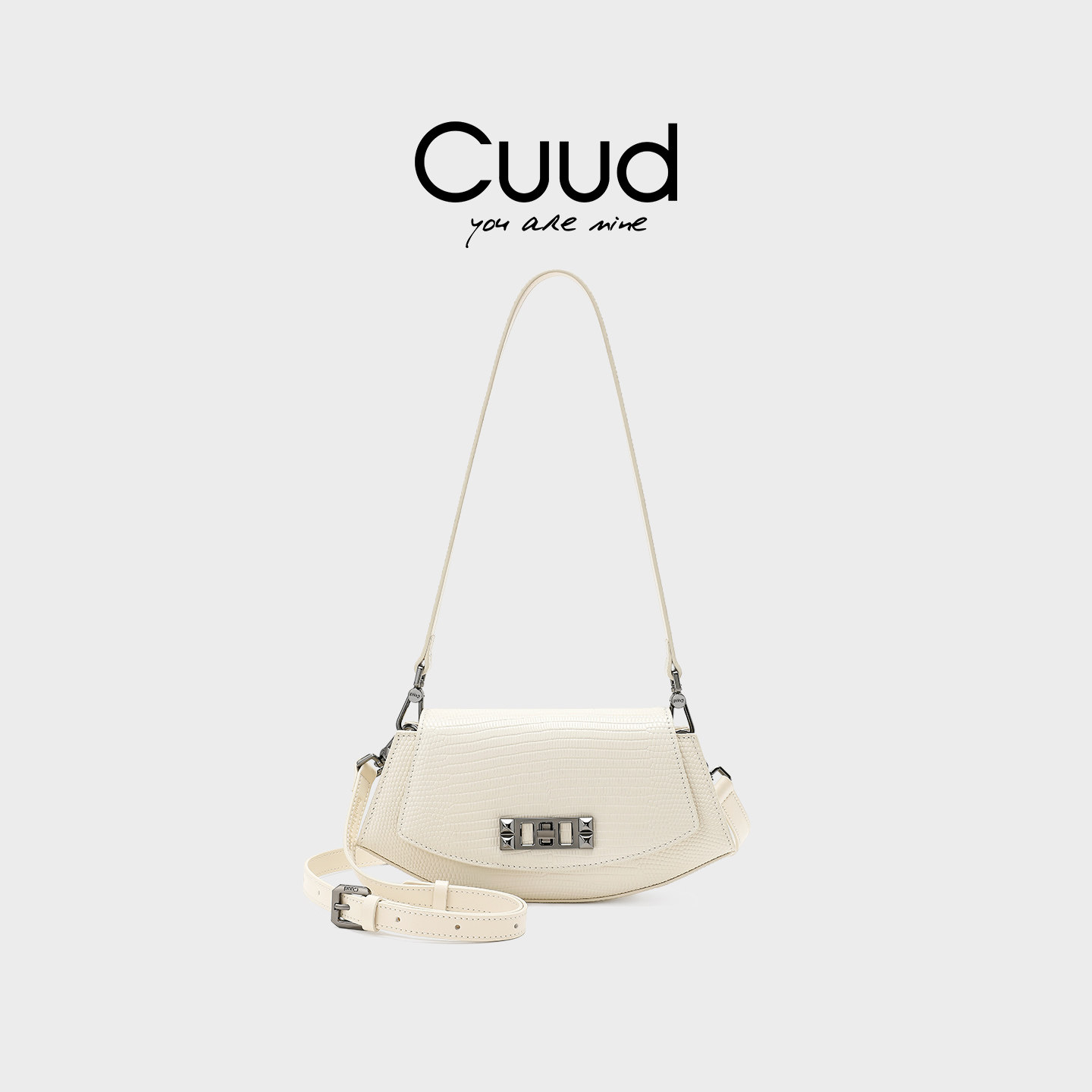 【专柜】Cuud品牌蜥蜴纹真皮女包高级感包包小众设计手提腋下包