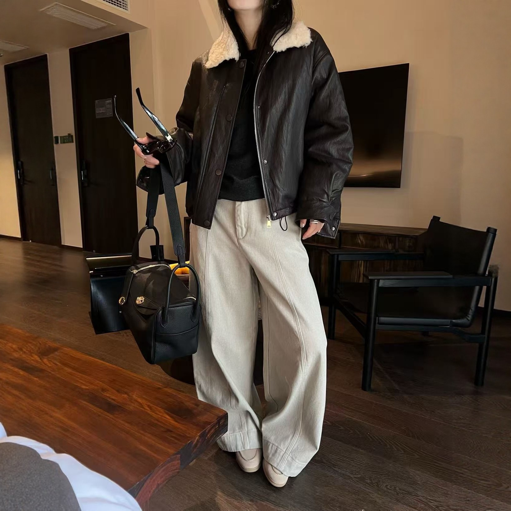 Me town's韩版宽松休闲加厚保暖高品质内里羽绒pu皮外套女冬 6531,女装/女士精品,皮衣,淘宝优惠券,粉丝福利购,淘宝优惠卷