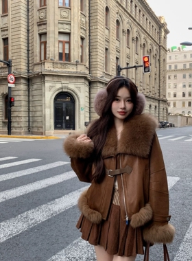 LYDF韩版宽松高奢风加厚保暖狐狸毛领羽绒服女冬鹅绒短外套 85225