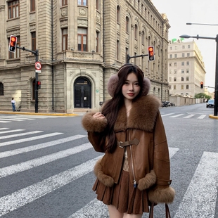 LYDF韩版宽松高奢风加厚保暖狐狸毛领羽绒服女冬鹅绒短外套 85225