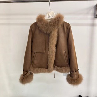 LYDF韩版宽松气质加厚保暖狐狸毛领羽绒服女鹅绒欧货短外套85206