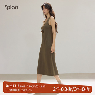 SPLAN轻运动吊带慵懒连衣裙莫达尔无袖背心裙宽松气质直筒日常