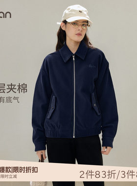 SPLAN轻运动户外休闲灯芯绒宽松外套保暖开衫翻领秋冬长袖卫衣女