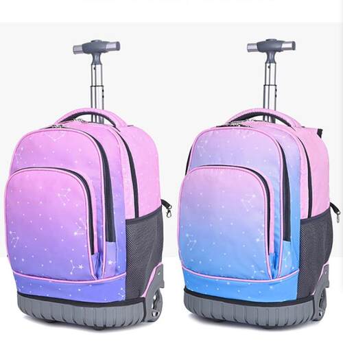 星空拉杆书包高初中旅行护脊轻便