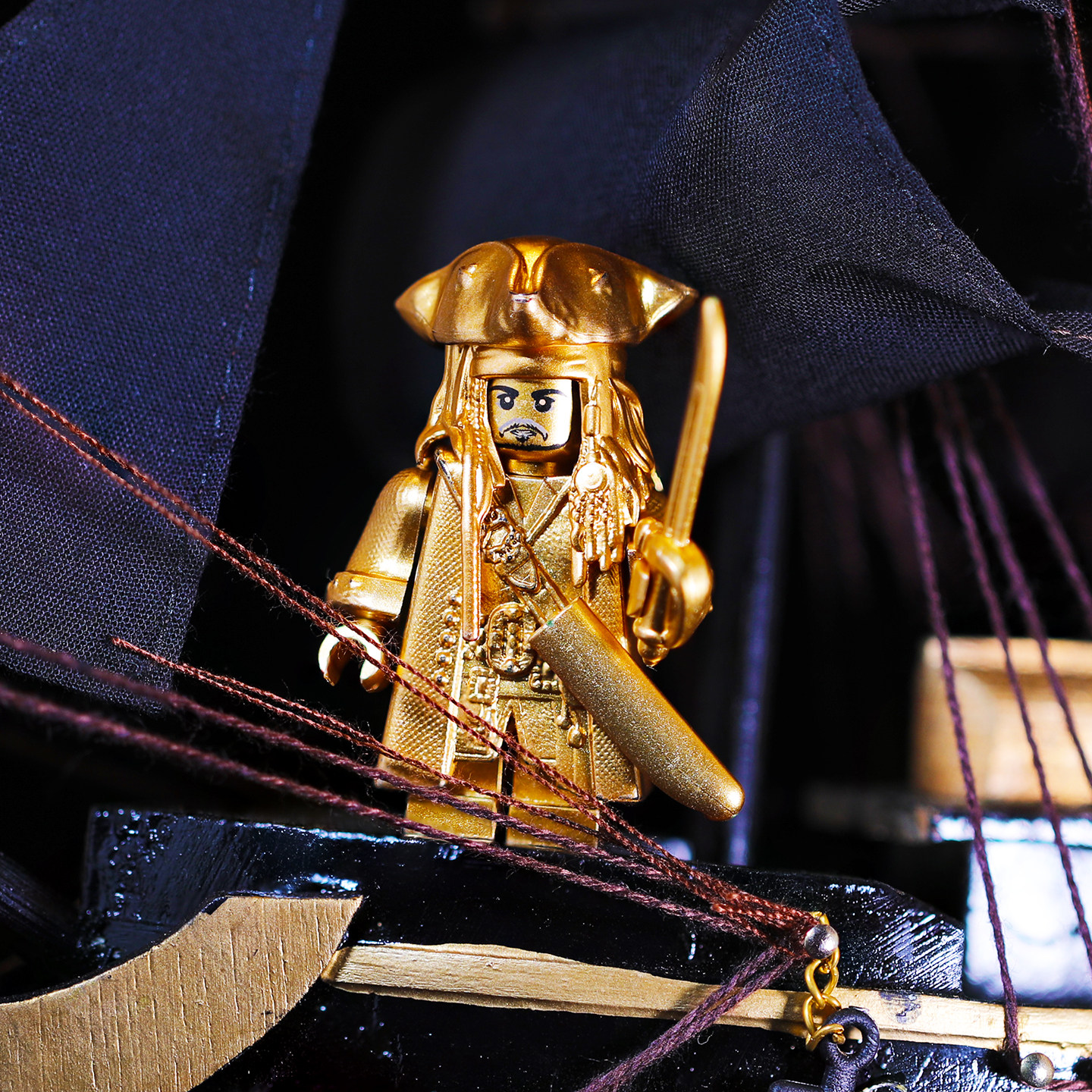 加勒比海盗黄金船长杰克斯帕罗收藏模型第三方积木人仔适用于乐高