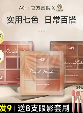 AKF的眼影盘日常淡妆棕色2025新款03大地色秋哑光消肿眼影综合盘