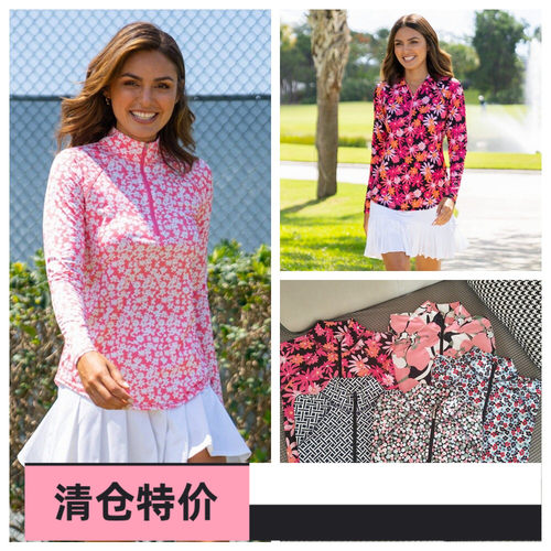 高尔夫女装长袖t恤半高领polo