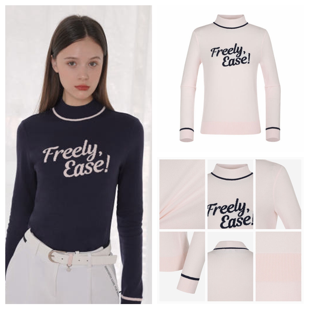 高尔夫女装春秋针织衫半高领毛衣