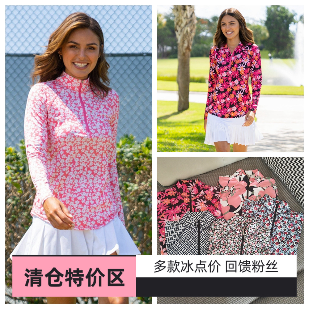 高尔夫女装长袖t恤半高领polo