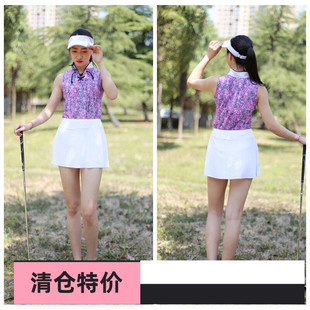 高尔夫女装夏季无袖polo衫立领速干运动大码golf衣服冰丝网球服