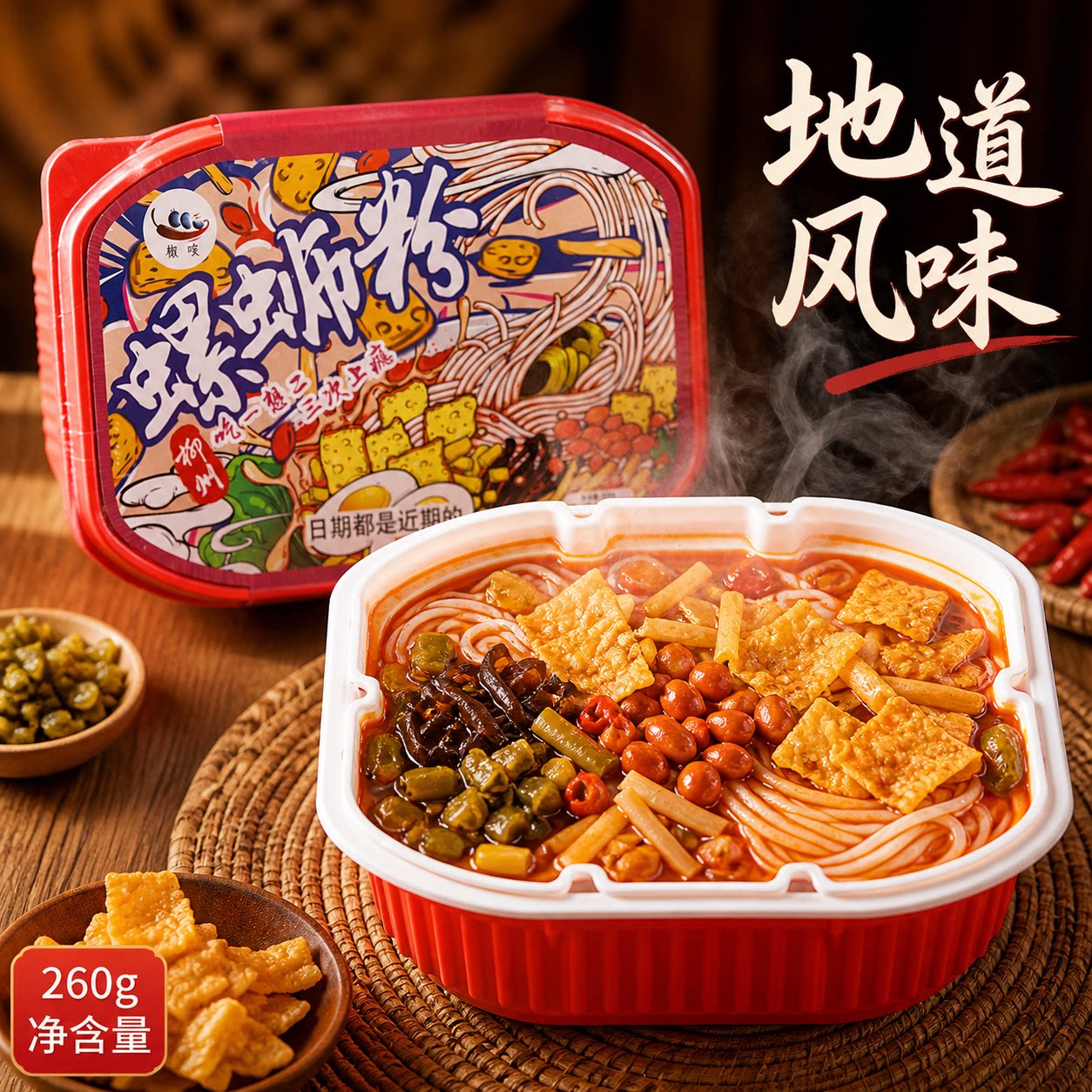自热螺蛳粉正宗广西柳州螺蛳粉自煮螺狮粉小火锅方便速食食品260g