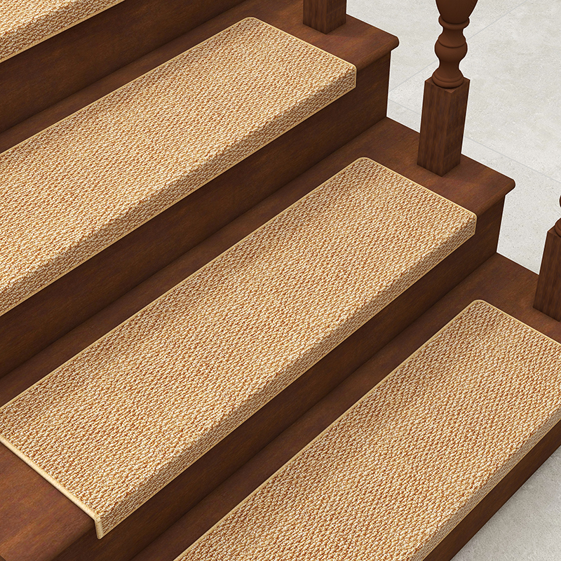 楼梯踏步垫免胶自粘加厚纯色防滑家用满铺实木楼梯垫定制楼梯地毯