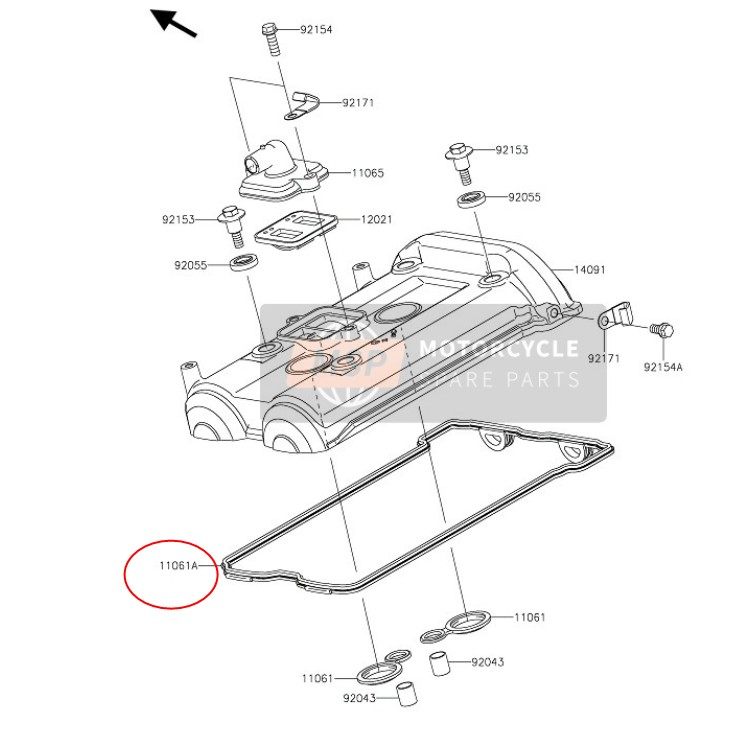 全新原装NINJIA650 ER-6F ER-6N异兽650缸头盖密封胶垫气门室盖垫