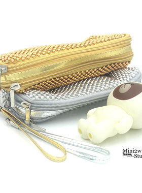 2025加大款铝片泡珠手拎零钱包钥匙包卡包双拉链硬币手拎包硬币包