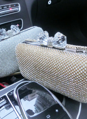 2025款水晶头礼服结婚包斜挎包高端晚宴全钻包女单肩包名媛钻包