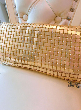 新款2025八角亮片时尚手拿信封手抓包可斜挎手拿袋铝片女潮包手包