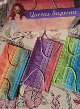 彩色纯色渐变口罩时尚彩虹明星同款潮流透气medeis防护防晒成人款