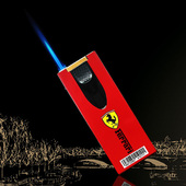 新款 网红家用高档金属铁壳车标高颜值防风蓝焰直冲打火机耐用充气