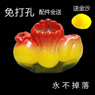 陶瓷小香炉香插挂墙壁炉门炉插香筒门口门神挂炉免打孔插香蜡烛座