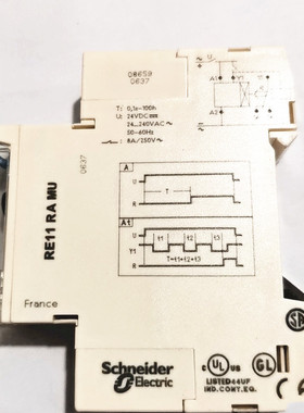 原装正品 施耐德时间继电器 RE11RAMU 0.1s-100h 24VDC 240VAC 8A