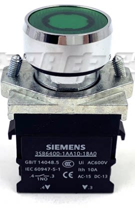 西门子22mm带灯按钮24V 3SB6403-1BA40-1AA00 3SB6400-1AA10-1BA0