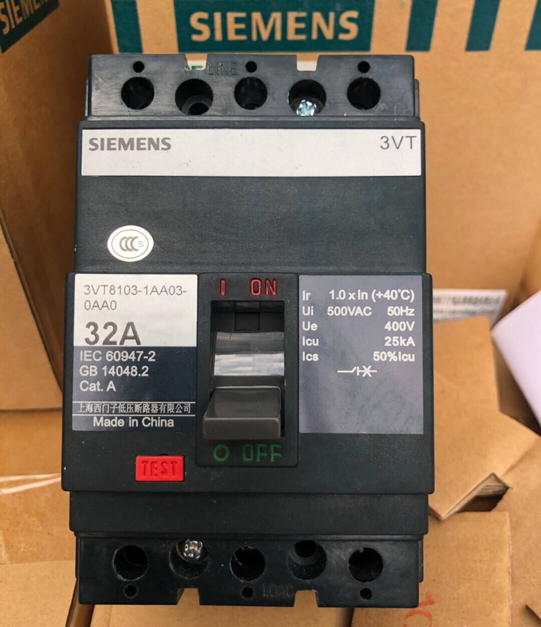3VT8103-1AA03-0AA0西门子3VT8塑壳配电断路器 3VT81031AA030AA0