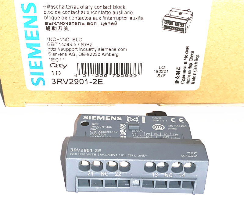 原装正品 西门子3RV2901-2E 电动机断路器辅助触头3RV2901-1E触点