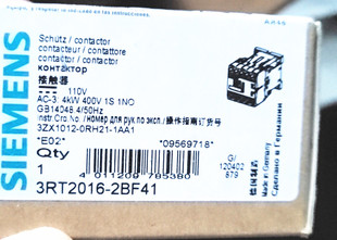 2BF41 原装 DC110V 3RT2016 直流接触器 正品 西门子