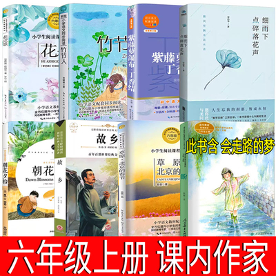 六年级上册花之歌草原北京的春节紫藤萝瀑布丁香结细雨下点碎落花声竹节人会走路的梦故乡朝花夕拾鲁迅铁凝宗白华宗璞老舍纪伯伦