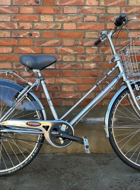 全新皮带日本自行车26寸粗细双斜内三速感应灯内五速