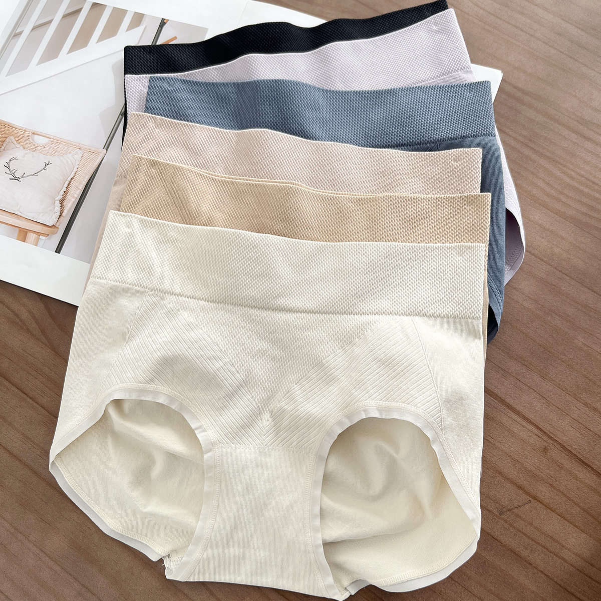 简约提臀收腹裤无缝女包臀宽腰封