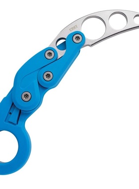 蓝色CRKT 4041T练习刀未开刃 420J2变形机械折叠爪刀原装正品台产