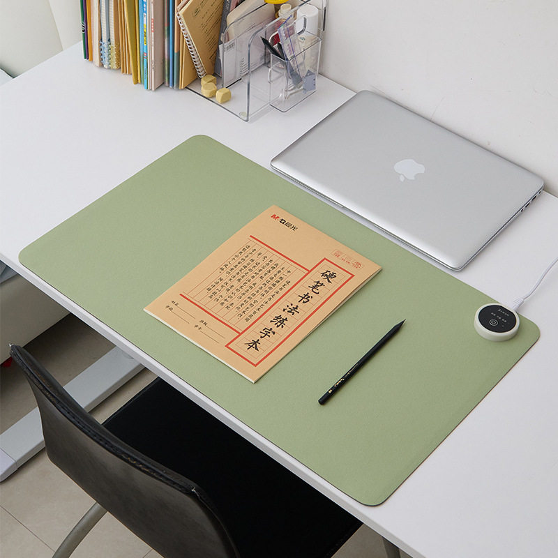 加热鼠标垫大号纯色发热暖桌垫办公室电脑桌面发热垫写作业暖手垫