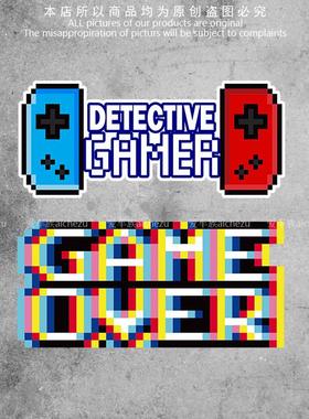 汽车贴纸个性创意趣味卡通游戏机swich像素风贴花电动摩托车装饰