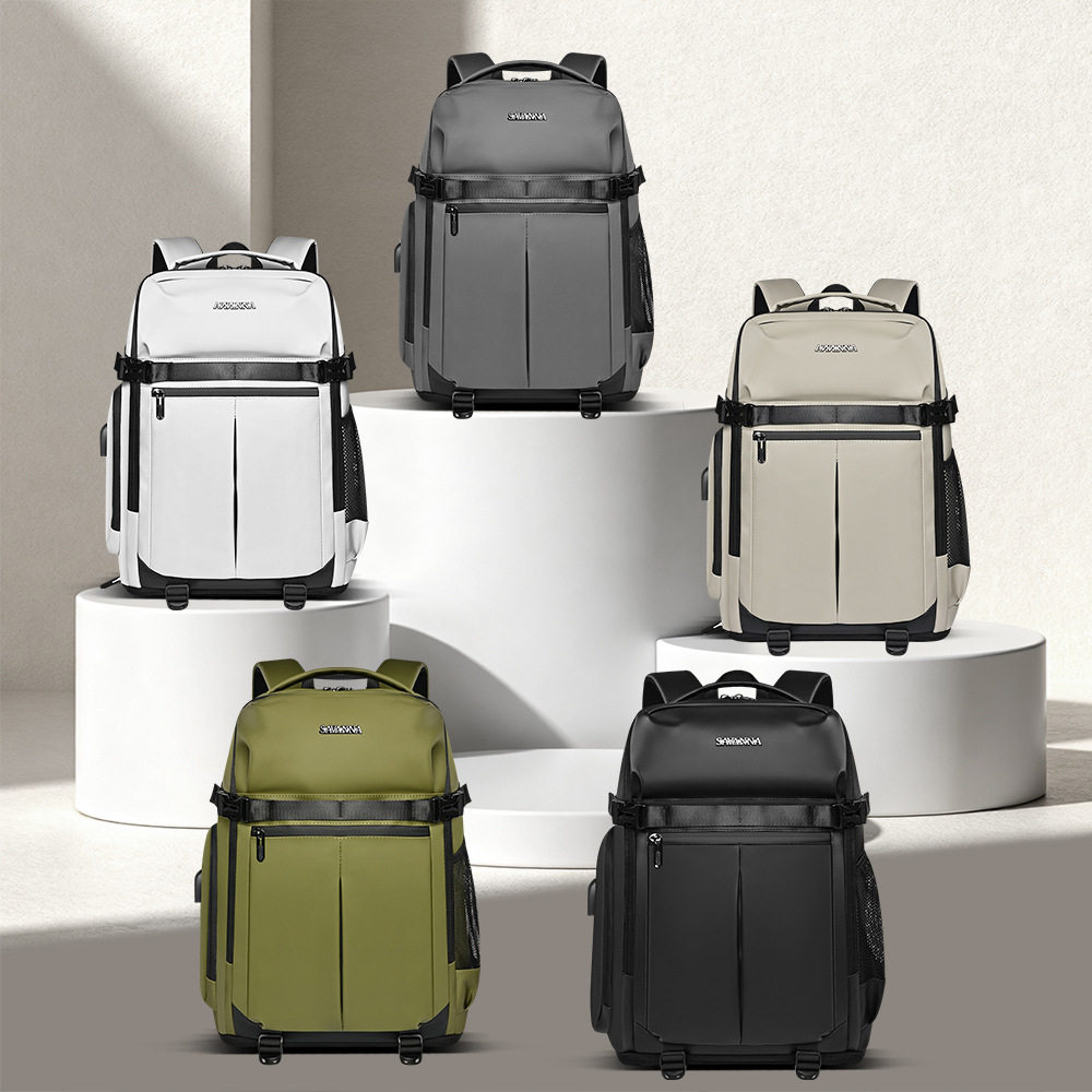 韩版双肩包大容量皮膜初高中生通勤书包休闲独立鞋仓背包装衣服包