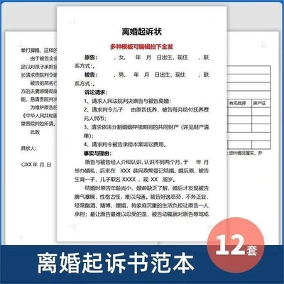 2025新版离婚起诉书模板婚姻起诉协议离婚诉讼状范本文档维权纠纷