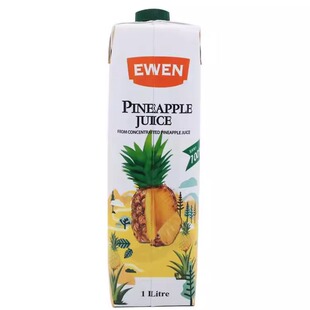 原装进口意文果汁塞浦路斯进口100%纯果蔬汁1L橙汁复合水果菠萝汁