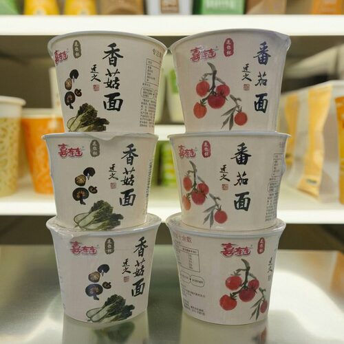 新款素杯面香菇味番茄味