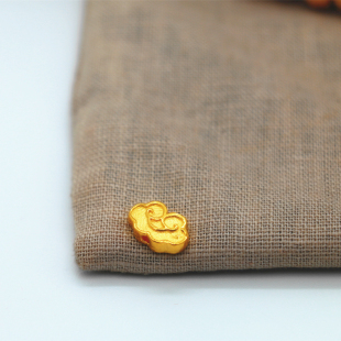 999纯黄金背云纯金吉祥结文玩实心祥云24K传统工艺实心顶珠配件