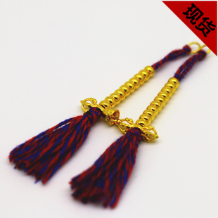 999足金24K纯黄金纯金记数侧挂金刚铃金刚杵配件6mm-9mm珠子适用8