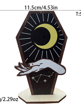 木质万圣节幽灵哥特式棺材立牌装饰摆件复活节派对用品