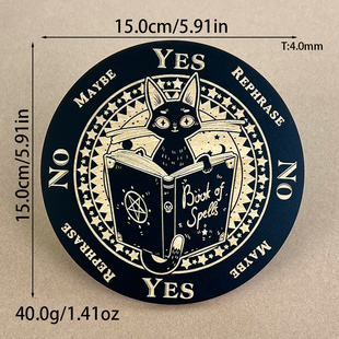 灵摆表盘木质指示雕刻能量纹理七星水晶板灵底座调频月牙