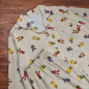 春秋可爱卡通纯棉睡衣女长袖长裤纯棉纱布可爱新款女生家居服套装