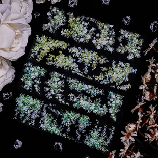景物志 染夜阑染月白染秋红染青葱 古风花花流麻滴胶手帐pet胶带