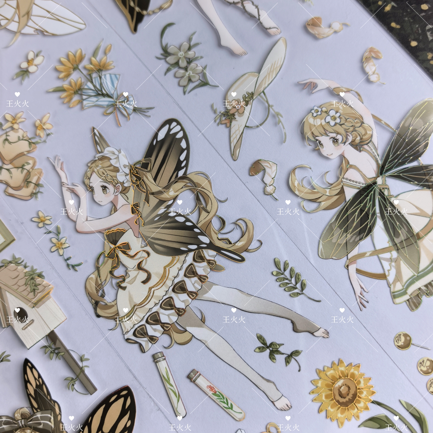 likey文创 舞蝶梦忆 可爱女孩子人物手帐拼贴PET胶带分装现货